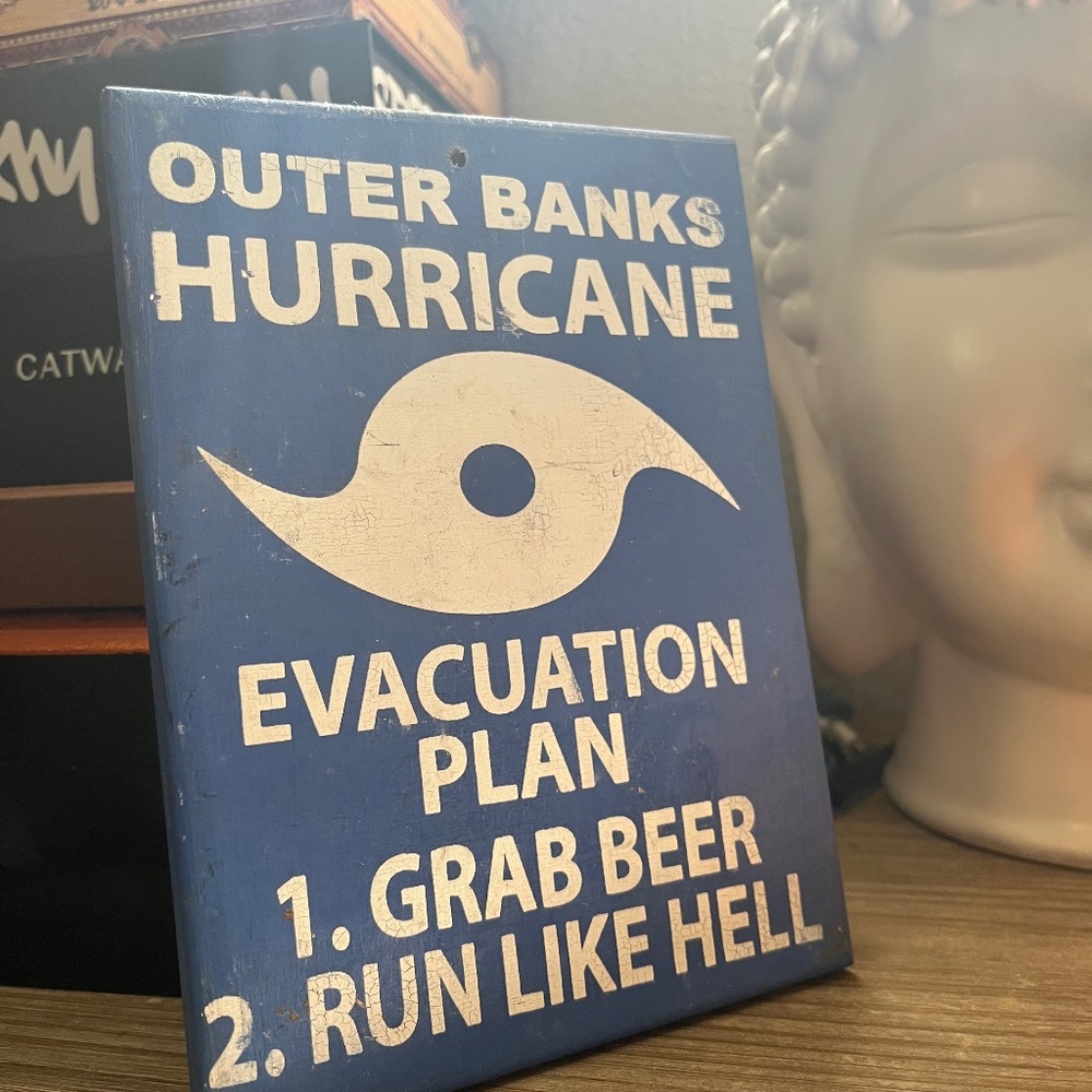 Outer Banks hurricane evacuation plan sign